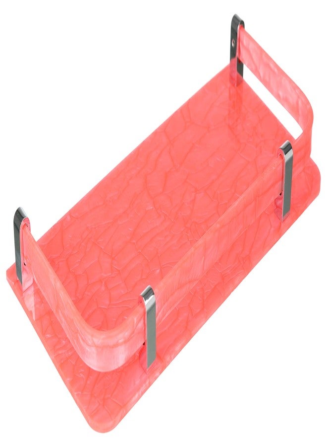 STIMULUS Marble Pink Acrylic Bathroom Shelf Set of 3 | 5x12 Inch Wall-Mounted Storage Rack with Stylish Acrylic Railing | Floating Organizer for Bathroom & Kitchen - Image 3
